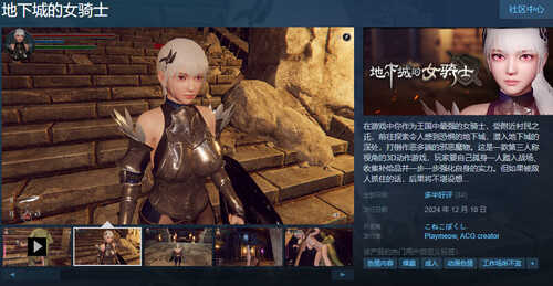 ST12月新作【爆款ACT/3D作品/全动态】地下城的女骑士（地下城の女騎士）STEAM官中步兵【3.40G】-第2张图片-萌站