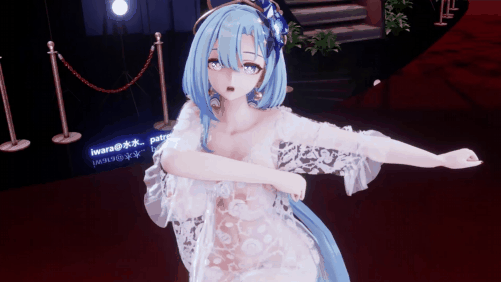 【巨乳 黑丝 乳摇 腰振 跳舞】新作-MMD-涩涩单腿黑丝睡衣大兔兔-布料EEVEE -第4张图片-萌站