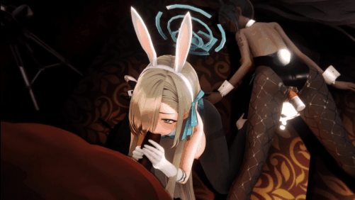 【4K/无修/无水印】-【巨乳 黑丝兔女郎 口交 吞精 群P 爆操 中出】新作-[Blue Archive]- Bunnies Service~ 💙-第11张图片-萌站