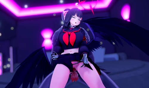 【MMD/节奏】碧蓝档案一花和杂鱼酱被双飞ブラン