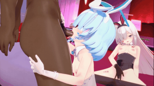 【萝莉 黑白丝兔女郎 口交 爆操 爆射 喷潮 群P 中出】新作-【Sex（no）Dance29】普拉娜与阿罗娜的Bunny Style-Plana and Arona Bunny Style-第3张图片-萌站