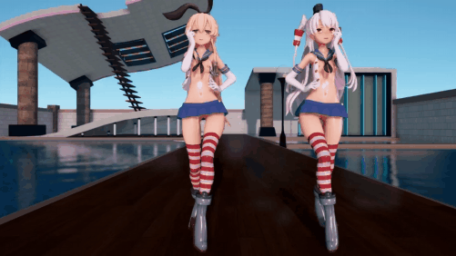【萝莉 跳舞 群P 扛腿式 爆操 中出】新作-[MMD R-18] Shimakaze & Amatsukaze - 岛风+天津风-第6张图片-萌站