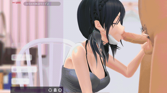 【手交/深喉/嚼精/汉化】[動画置場 (フリム)]蜜姫のライブ配信  直播时偷偷口交深喉