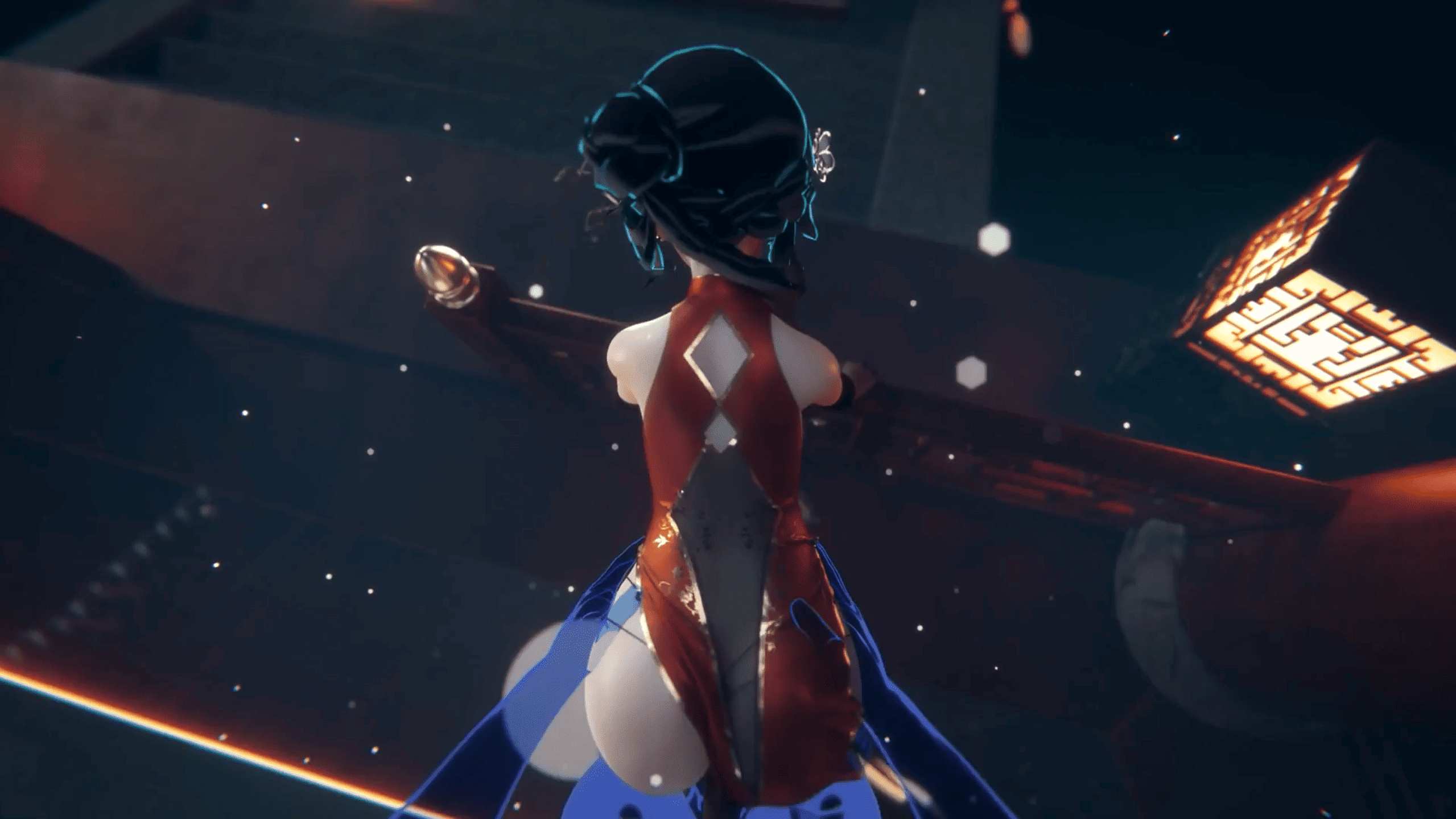 【高清精品MMD】亭台楼阁几轮月，黑丝旗袍精尽绝-第5张图片-萌站