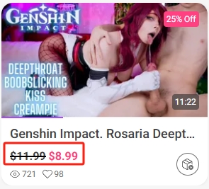 【驴哥精选】极品cos女神Mollyredwolf 极致4K画质! 《原神:罗莎莉亚》上部（度盘/原片/无码/3.18G）