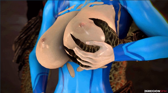 [3D动画] BERSERKER VS SAMUSS 山洞中的巨乳御姐和异性