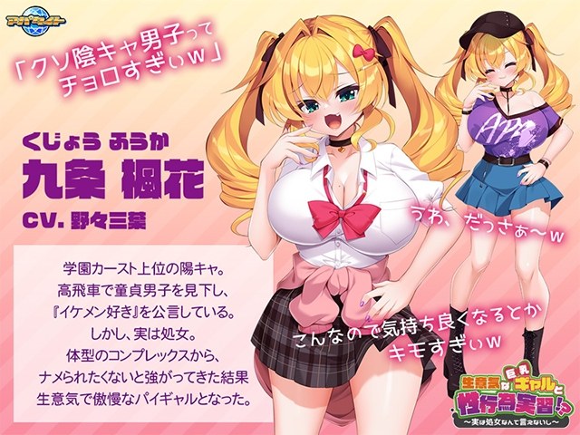 [日式ADV] 傲慢的巨乳辣妹与性行为实践！？～其实不好意思说自己是处女～ 生意気な巨乳ギャルと性行為実習！？ ～実は処女なんて言えないし～ AI汉化版+全CG存档 [490M]