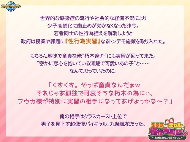 [日式ADV] 傲慢的巨乳辣妹与性行为实践！？～其实不好意思说自己是处女～ 生意気な巨乳ギャルと性行為実習！？ ～実は処女なんて言えないし～ AI汉化版+全CG存档 [490M]-第3张图片-萌站