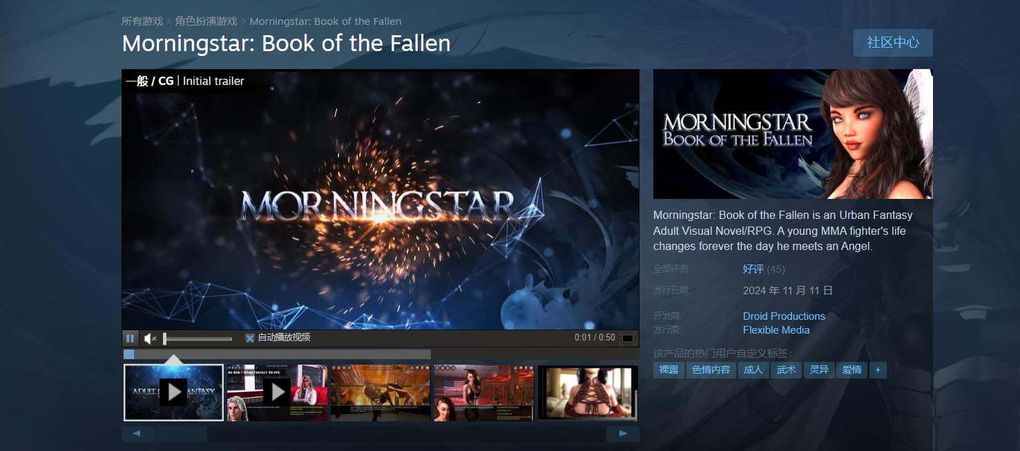 晨星：堕落之书    官中（英语）  7.5G PC 官中 ADV RPG  Morningstar: Book of the Fallen