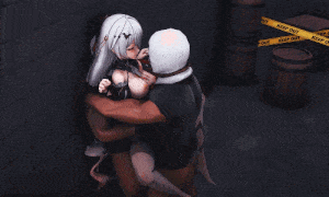 【MMD/后入/群p/口交】小巷偶遇吸血鬼，小穴榨精强如怪物，拼尽全力无法战胜(4分钟)