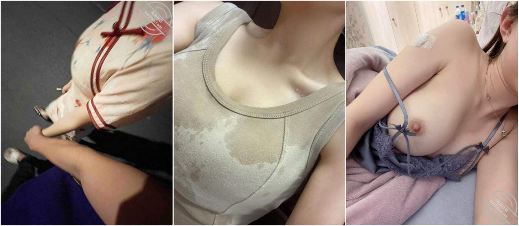 海角姐弟乱伦大神【姐姐的奶味】，牛仔开裆裤调教姐姐，马路上把裤子扒了，吊钟巨乳被操的一上一下