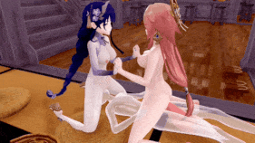 【巨乳 白丝 口交 舔穴 骑乘 后入 爆操 爆射 中出】新作-神子和影的ビビデバ