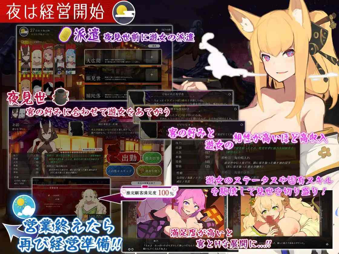 【PC端】梦吉原的妖异妓楼 ～妖怪大楼重建谭～ 【RPG/娼馆经营】【共3.6GB】【MTool云翻汉化】【2025年02月20日发售】-第3张图片-萌站
