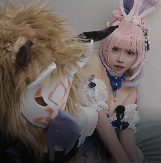 原神：羽衣cosplay心海大战丘丘人