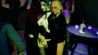【3D动画】[VAM] 牛头人爱好者：黑悟空四妹酒吧NTR 性感黑丝女友在男友面前被侵犯中出-第5张图片-萌站