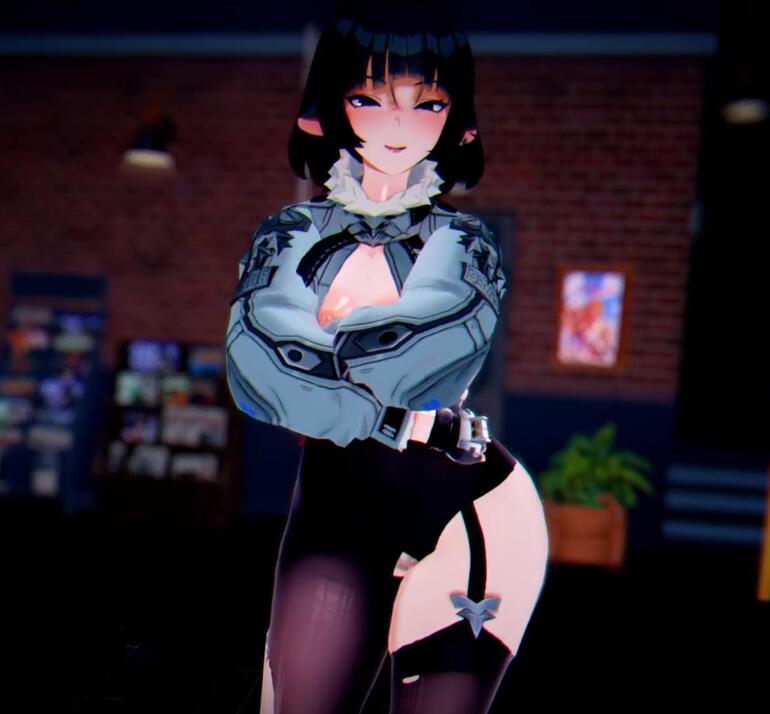 Iwara - No.49【簡·杜 Jane Doe】'AOA - Short Hair' 展示臥底遊戲專屬sex服裝一起來愉快受孕吧❤️⚠️futa Warnings 扶她SEX警告⚠️ 