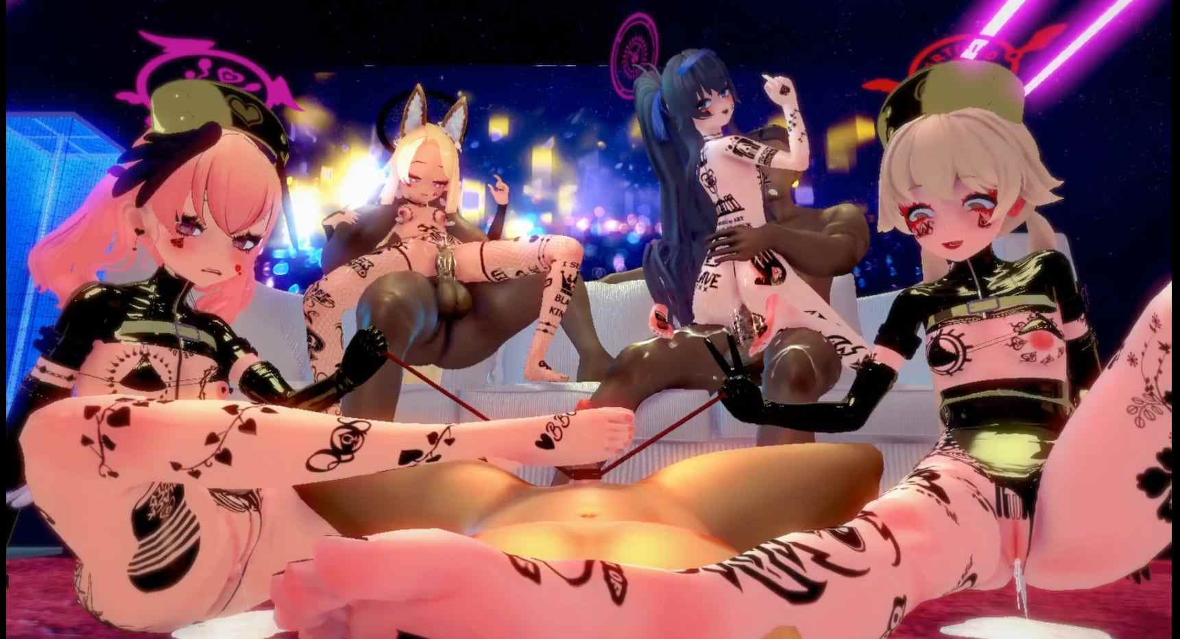 【MMD/中字/步兵】 Ahoy pony 3月作品：蔚蓝档案NTR媚黑 日富美和小春 中文步兵版【500M/CV】-第3张图片-萌站