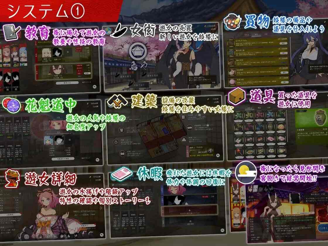 [SLG/AI汉化/更新] 梦吉原的妖异妓楼 ～妖怪大楼重建谭～（夢吉原のあやかし妓楼 ～妖怪大楼再建譚～）V1.03-第5张图片-萌站