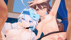 【MMD/米悠ch/纯啪】4月7日 新作3部：原神 JK胡桃与性爱对决+催眠大师/NTR兔子洞