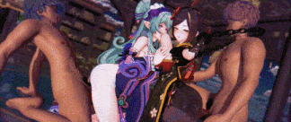 【MMD/runhh/纯啪】4月9日新作：原神 瑞希x千织~甜蜜的梦境-第2张图片-萌站