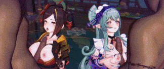 【MMD/runhh/纯啪】4月9日新作：原神 瑞希x千织~甜蜜的梦境-第8张图片-萌站