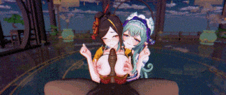 【MMD/runhh/纯啪】4月9日新作：原神 瑞希x千织~甜蜜的梦境-第11张图片-萌站