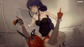 【巨乳 黑丝 白丝 兔女郎 扶她 骑乘 后入 爆操 爆射 喷潮 中出】新作-112【Genshin impact】Raiden shogun x Mavuika 雷电将军x玛薇卡 sex [sound-NTR] 原神-第19张图片-萌站