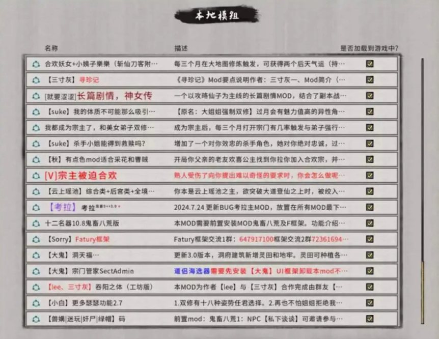 【SLG/中文/魔改版】鬼谷八荒 Ver1.2.106.259五朵金花版本 25年4月绅士MOD整合魔改 [带教程全动态立绘艳肉模组]【65G更新】【序号646】-第4张图片-萌站