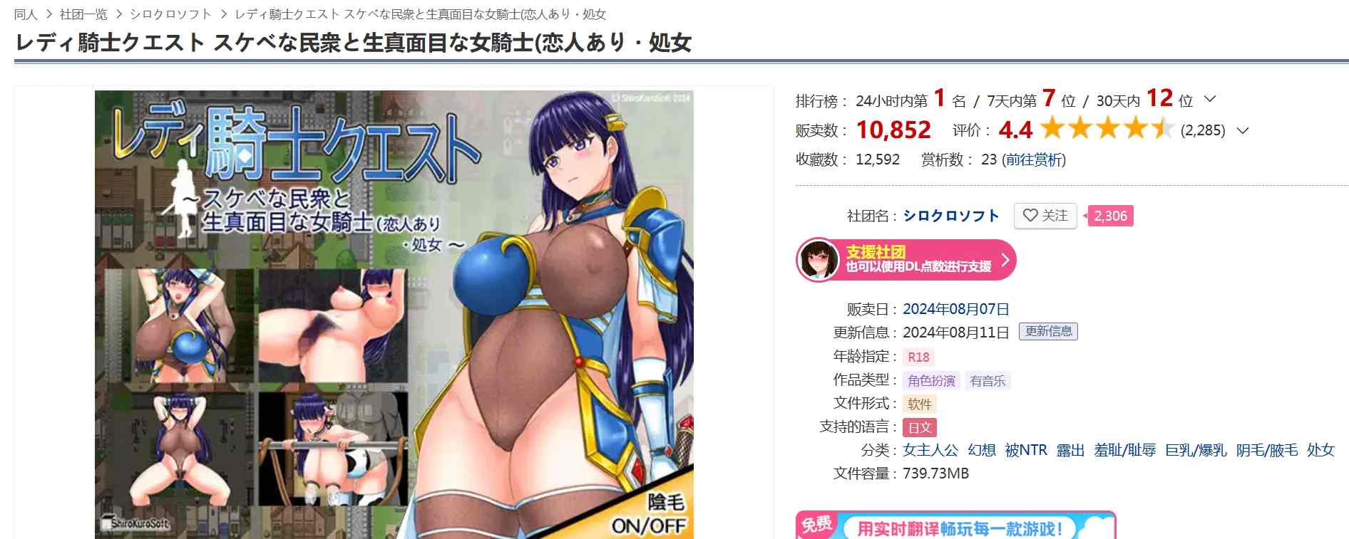 【日系RPG/官中/NTR/PC】淑女骑士大冒险 官方中文步兵版【1.04G】-第2张图片-萌站