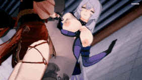 【巨乳 黑丝 扶她 白丝 女仆 骑乘 后入 爆操 爆射 喷潮 中出】新作-118【HSR】 Black swan x Sparkle Futa 黑天鹅x花火 sex [sound-NTR] 星穹铁道-第18张图片-萌站