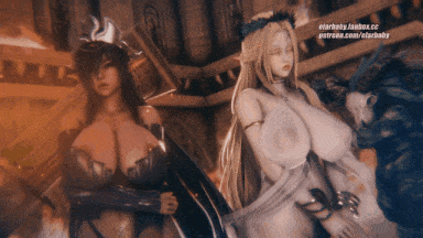 [3D动画大作/Elarbaby] 恶魔入侵精灵王国 巨乳姐妹花上位M腿爆肏-第7张图片-萌站