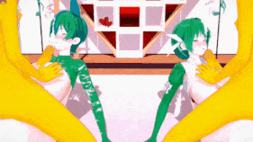 【巨乳 乳交 扶她 喷射 骑乘 后入 爆操 爆射 喷潮 中出】新作-【KKS】擬人化サーナイトとエルレイドでShake it off(SEX part)【FUTA】