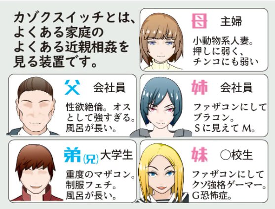 [PC-SLG游戏] 【SLG//交配组合】淫乱家族近亲相奸/カゾクスイッチ[全CG]-第4张图片-萌站