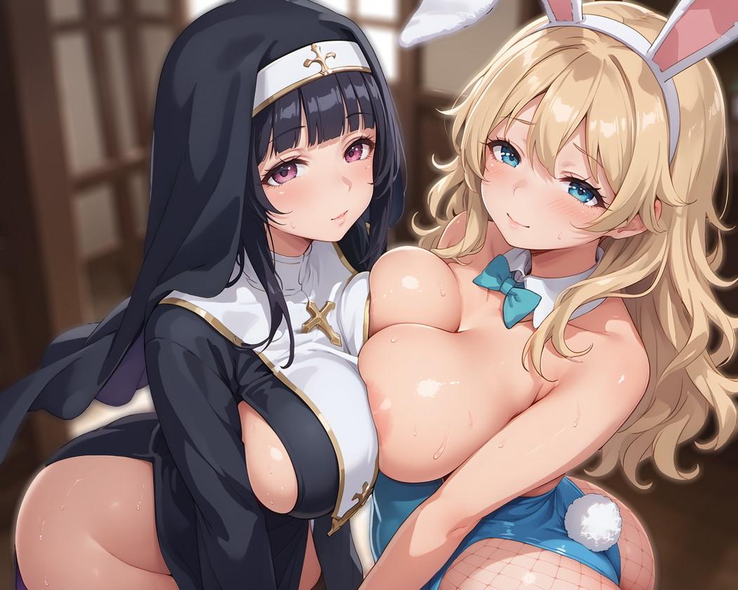 【免费】RJ01348553【餅梨あむ】巨乳コスプレJKとの撮影会 金髪ギャルバニー&むっつりドスケベシスター【KU100】