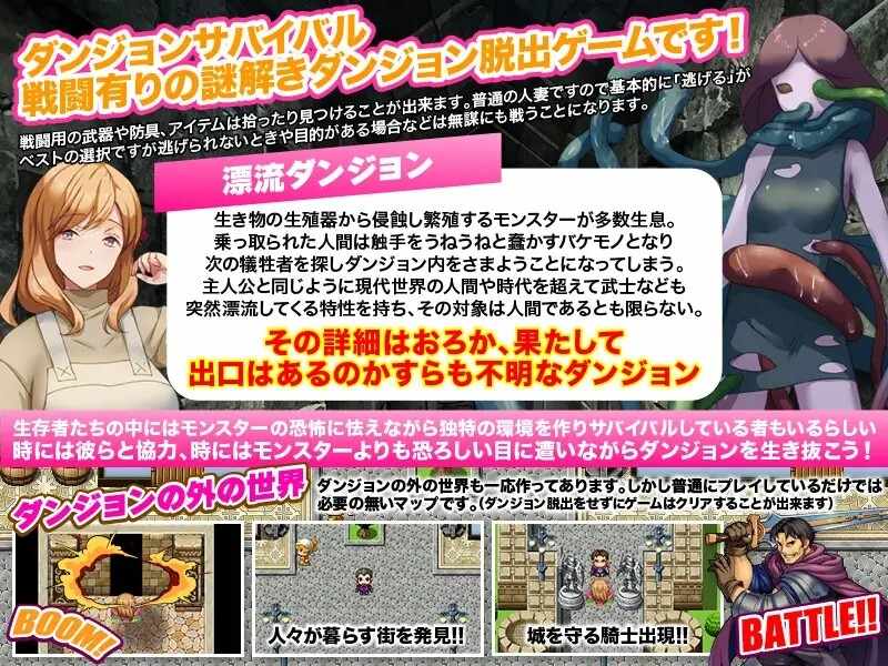 【回合RPG人妻异种奸PC】 洗衣服漂流到异世界 最悪のダンジョン最下層に突然漂流しちゃった人妻のここあさん V1.0 AI汉化[983M][G]