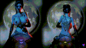 [3D动画/VAM] 宇宙联邦养姬场大领主：四妹和萍萍的夜色美丽 巨乳情趣黑丝姐妹花上位骑乘待奉-第4张图片-萌站