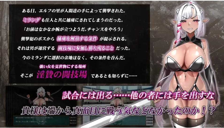 【日式/SLG/AI汉化】银祭竞技场-黑暗精灵剑士米兰达 银贄(いけにえ)の闘技場 -ダークエルフの剣士ミランダ【600M新作CV】【序号1313】-第3张图片-萌站
