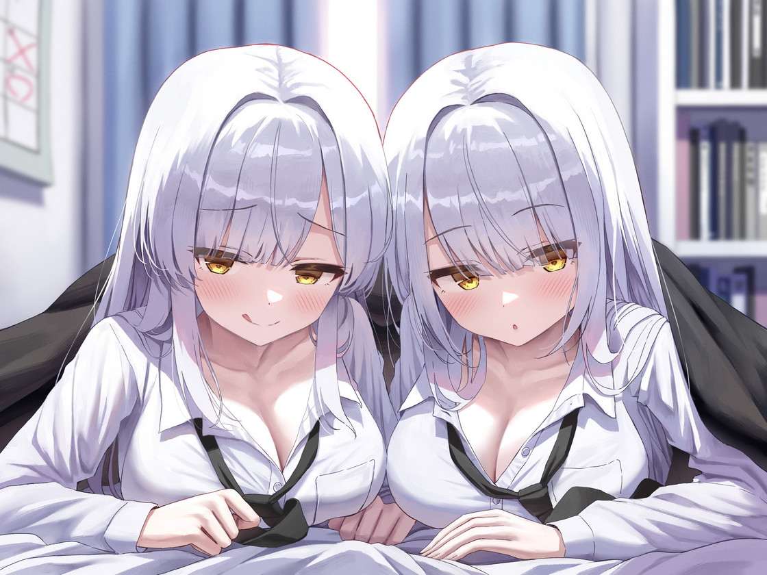 RJ01381686【みもりあいの】【全編ぐっぽり両耳奥舐め】思春期耳舐め症候群～耳舐め衝動が止まらなくなってしまった銀髪ダウナー双子と毎日ぐっぽり耳舐め性交～