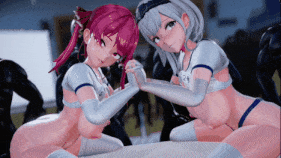 【1K/无修/无水印】【巨乳 白丝 乳摇 骑乘 后入 爆操 中出】新作-[SKBのちから]-宝钟玛琳 白银诺艾尔 深夜の体育館にどすけべ体操服のお姉さん達が!-第2张图片-萌站