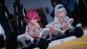 【1K/无修/无水印】【巨乳 白丝 乳摇 骑乘 后入 爆操 中出】新作-[SKBのちから]-宝钟玛琳 白银诺艾尔 深夜の体育館にどすけべ体操服のお姉さん達が!-第3张图片-萌站