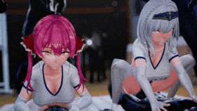 【1K/无修/无水印】【巨乳 白丝 乳摇 骑乘 后入 爆操 中出】新作-[SKBのちから]-宝钟玛琳 白银诺艾尔 深夜の体育館にどすけべ体操服のお姉さん達が!-第5张图片-萌站