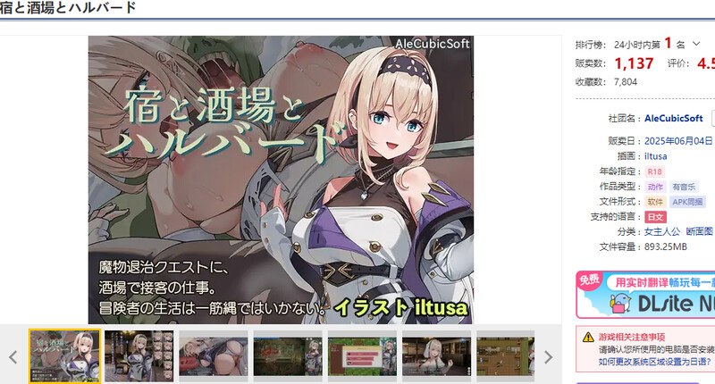 6月新作【肉鸽ACT/断画面】旅馆、酒馆与戟（宿と酒場とハルバード）V1.0.1+PC+安卓