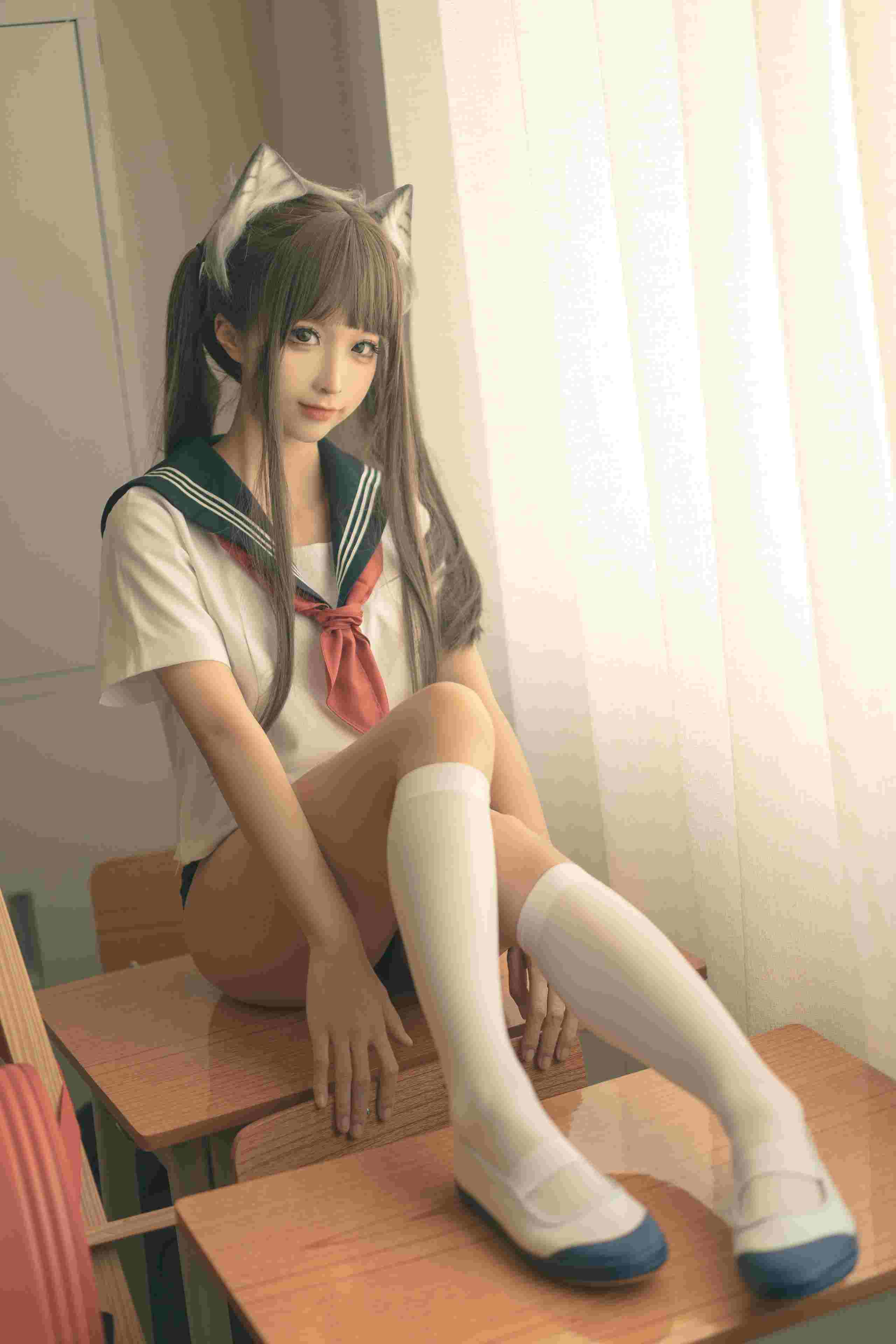 蠢沫沫 - JK放学后 129P 白丝 猫耳 双马尾 肛塞尾巴