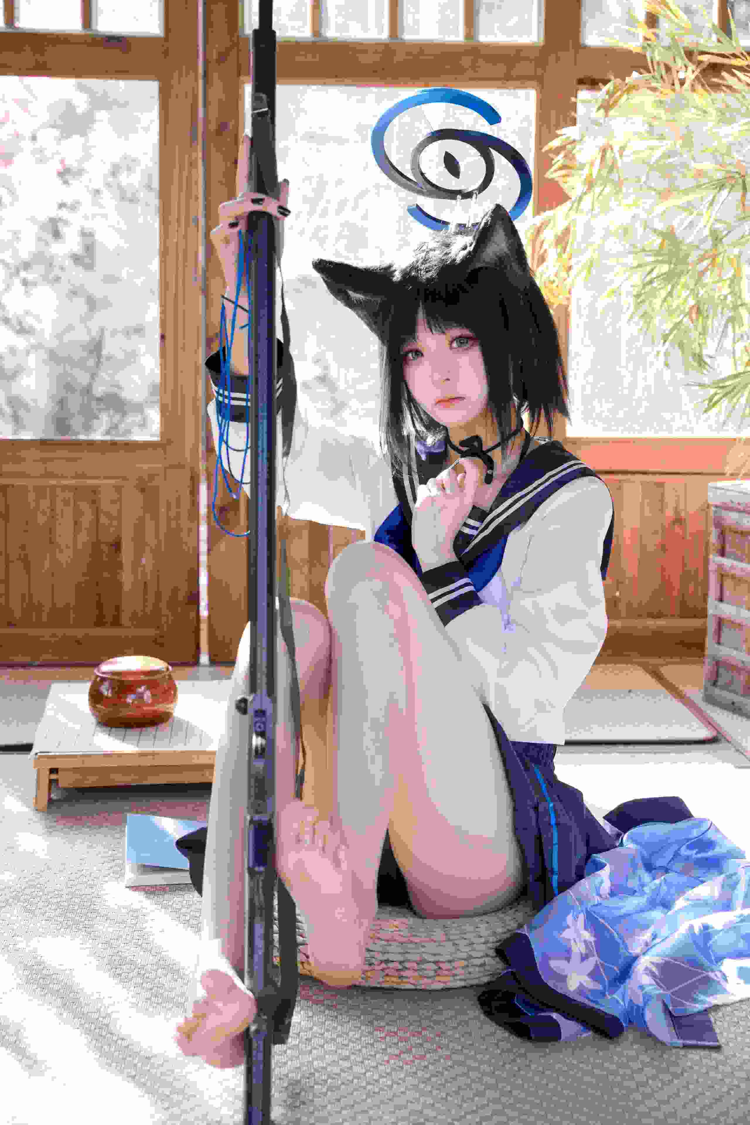 九柒喵 - 翠雀媚 桐生桔梗 2套图 共122P 素的 免费 白嫖-第3张图片-萌站