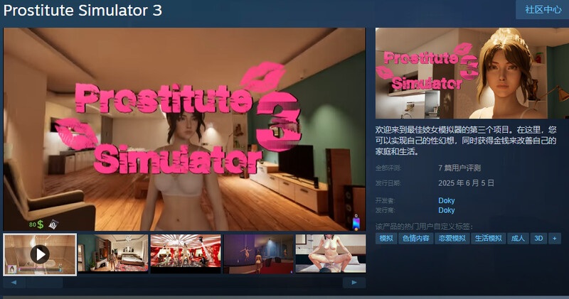 新作[沙盒SLG/3D作品/全动态] 妓女模拟器3 Prostitute Simulator 3 V1.0.0 STEAM官中步兵版 [7.80G]