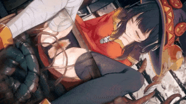 [はるとしを応援し隊] めぐみんのお尻がどえっち触手だらけの樽にずぼっとハマっちゃうやつ！_clip1-第3张图片-萌站