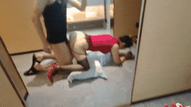 视=6【无水印原版】，巨乳人妻露脸熟女【赤鳞狂舞】系列22，镜子前使劲后入内射黑丝吊带大白屁股-第6张图片-萌站