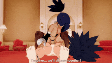 【动画/双飞/乘骑/中出/爆操】Caulifla 和 Kale 3P 性爱