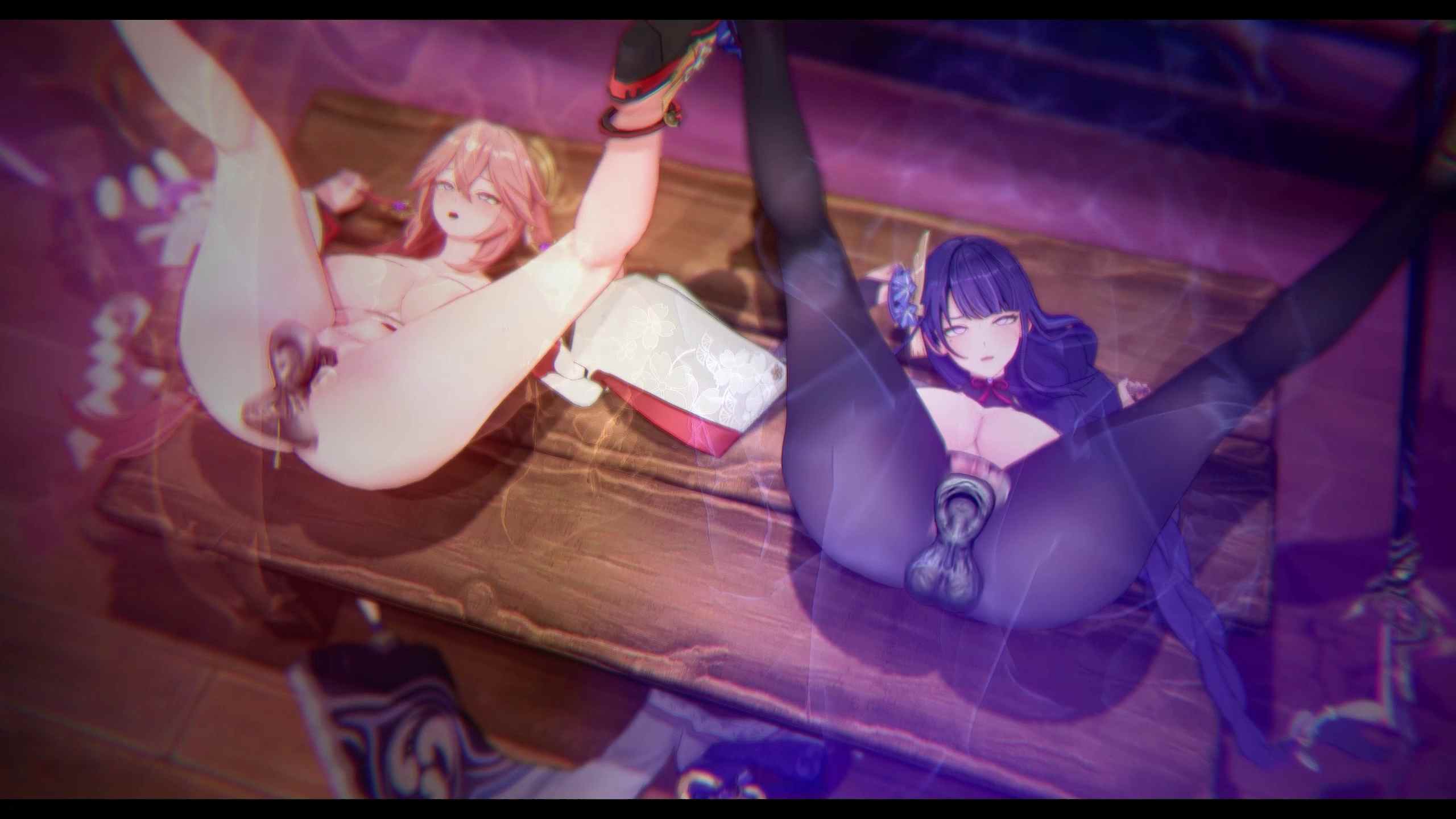 【纯净无码4k/3d动画】2v 原神 八重神子 雷电将军【巨乳 中出 爆操 高潮】