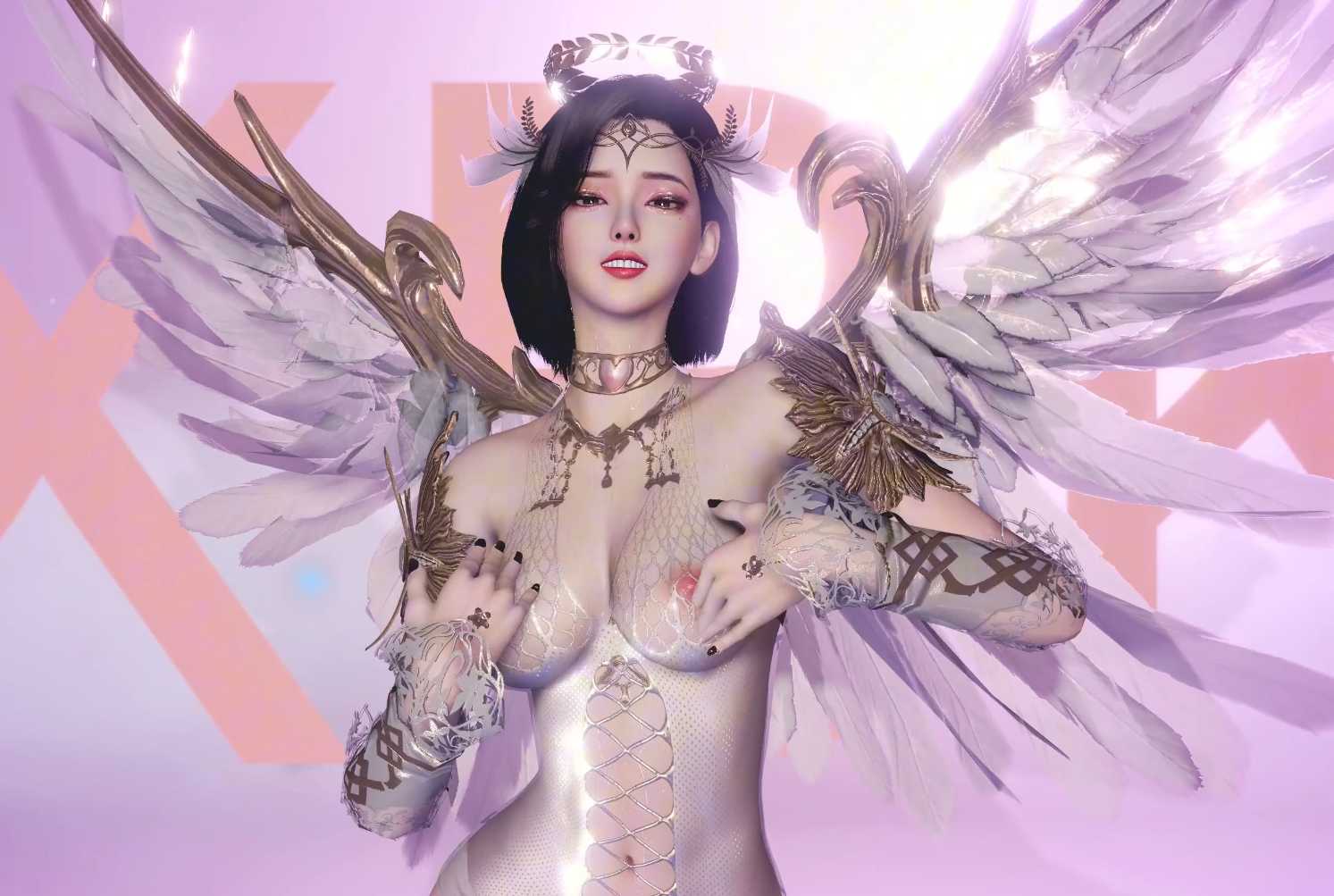 VAM MMD Talk That Talk Dnaddr.Santi_Li 天使 超美 网衣-第3张图片-萌站